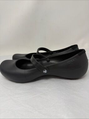 Crocs Black Mary Jane Flats Size 9 Comfort Slip Resistant Work Shoes lightweight